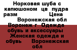 Норковая шуба с капюшоном (цв. пудра) разм.44 (100-110) › Цена ­ 65 000 - Воронежская обл., Воронеж г. Одежда, обувь и аксессуары » Женская одежда и обувь   . Воронежская обл.